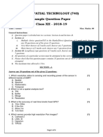 Geospatial Technology (740) Sample Question Paper Class XII - 2018-19