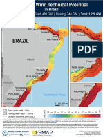Technical Potential For Offshore Wind in Brazil Map