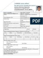 Details of Graduating Student - B.Tech. (ME/PE) : Department of Mechanical Engineering