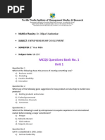 MCQS Questions Bank No. 1 Unit 1: Neville Wadia Institute of Management Studies & Research