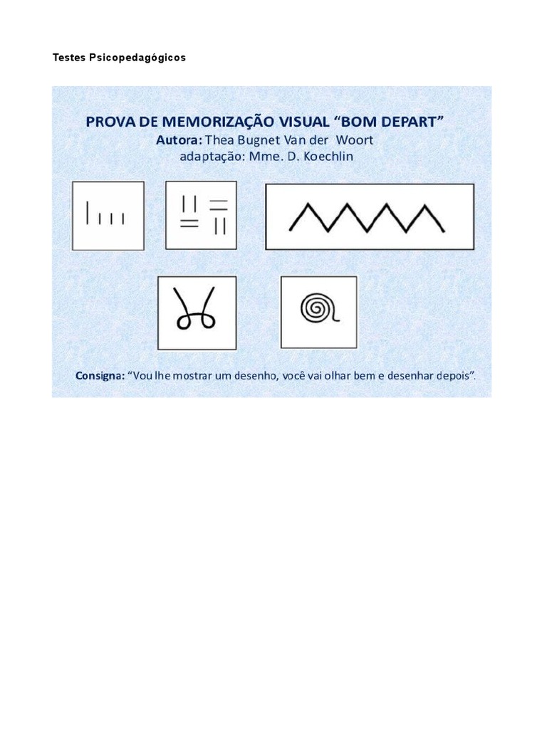 Testes Psicopedagógicos para Avaliação | PDF