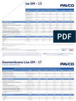 Geomembrana Lisa GM - 13 especificaciones