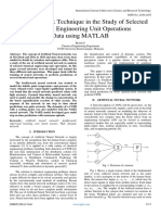 Neural Network Technique in The Study of Selected Chemical Engineering Unit Operations Data Using MATLAB