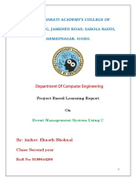 Project Based Learning Report On: Event Management System Using C