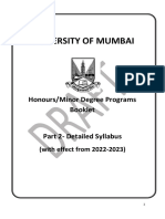 Honours-Minor Degree Program - Booklet - Part 2 - Detailed Syllabus Final