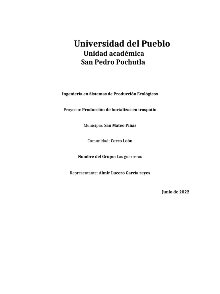 Produccion de Hortalizas Traspatio | PDF | Huerta | Agricultura