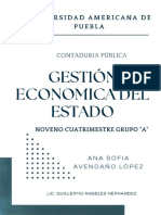 Universidad Americana de Puebla Contaduría Pública Gestión Económica del Estado