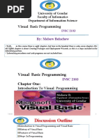 Visual Basic Programming: University of Gondar Faculty of Informatics Department of Information Science