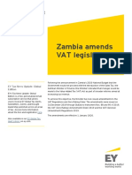 Zambia Amends VAT Legislation: Indirect Tax Alert