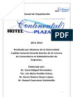 Manual de Organización Hotel Continental Plaza