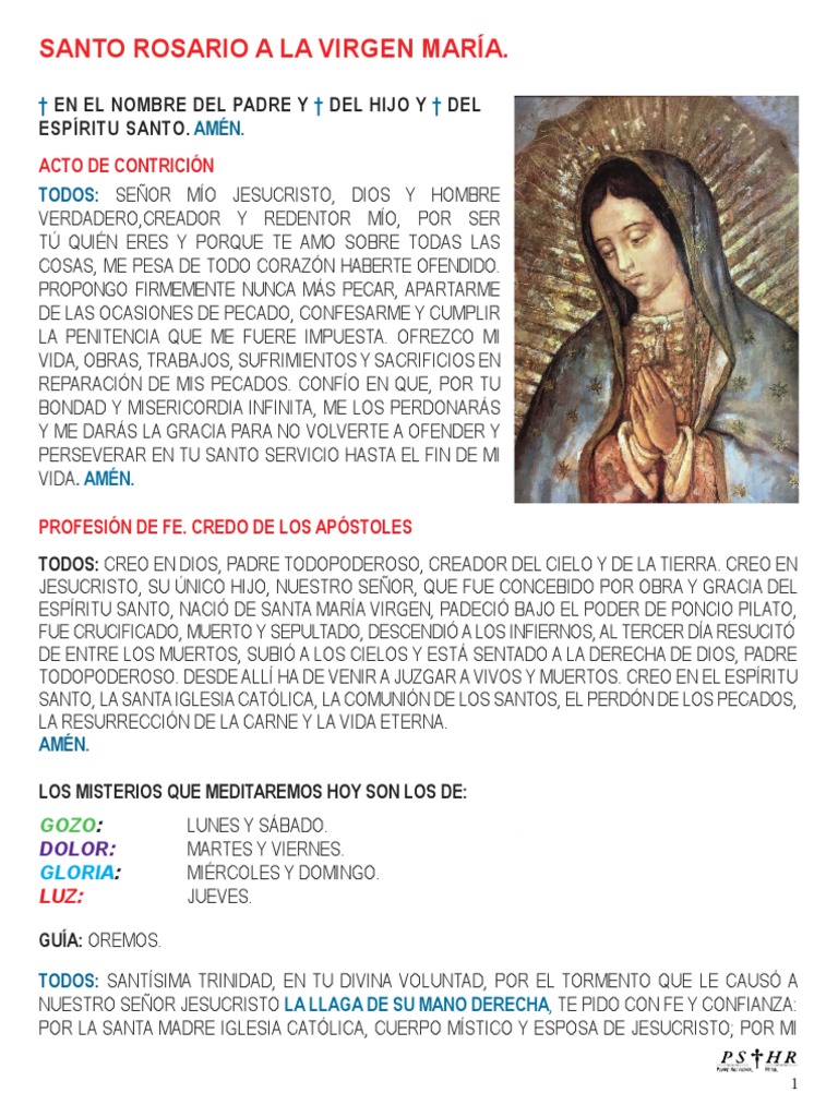 Santo Rosario Mariano Completo | PDF | María, madre de Jesús | Cristo ...