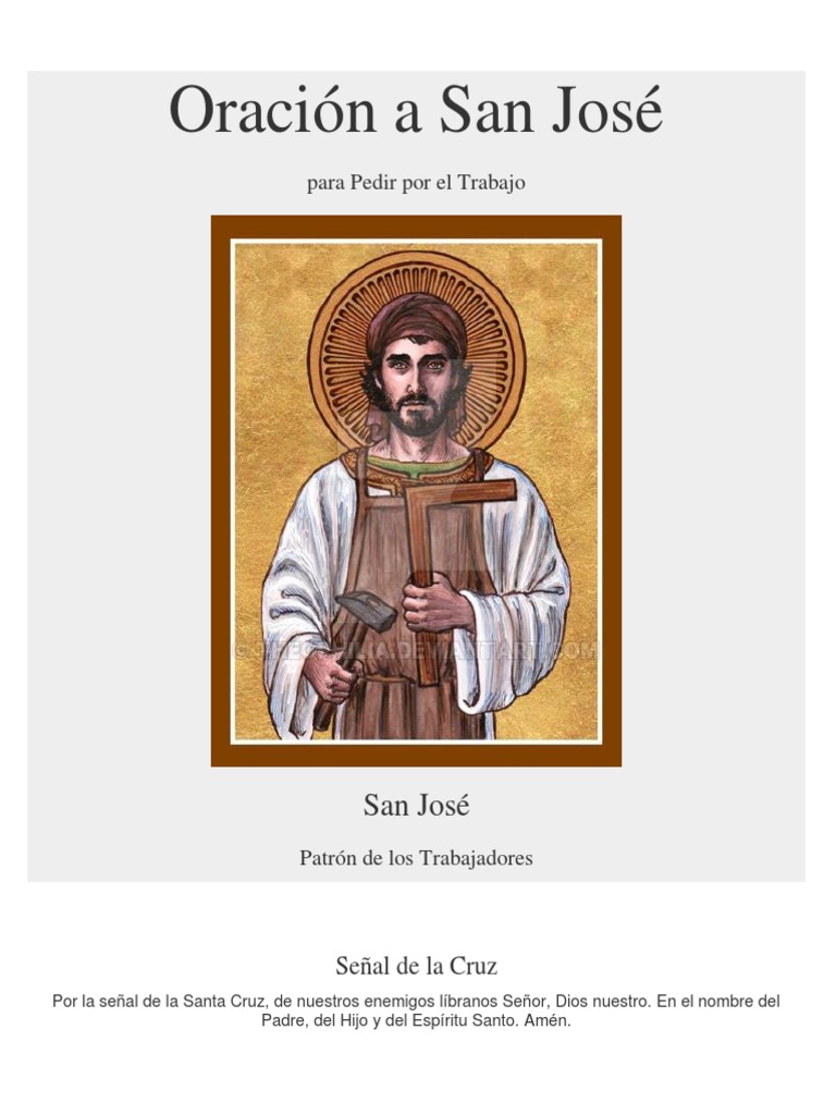 Oración A San José para Pedir Trabajo | PDF | María, madre de Jesús ...