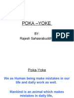 Poka - Yoke: BY: Rajesh Sahasrabuddhe