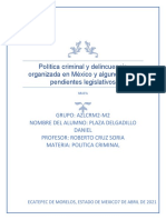 Política Criminal y Delincuencia Organizada en México y Alguno de Los Pendientes Legislativos