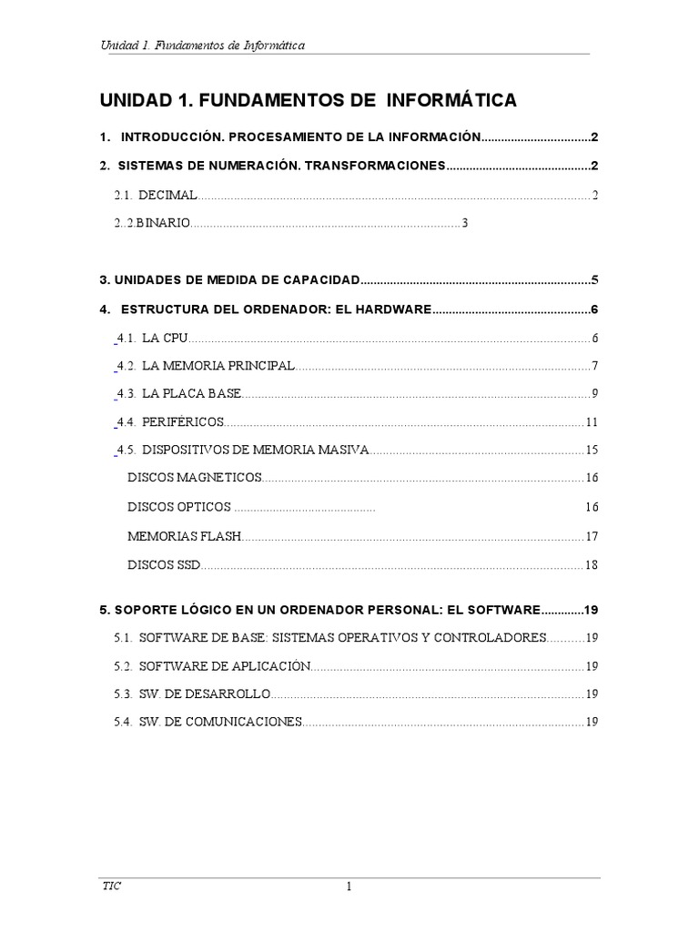 Fundamentos del Hardware y Software | PDF | Hardware de la computadora ...