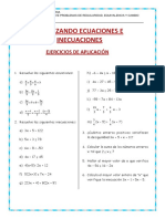 Reforzando Ecuaciones e Inecuaciones-Segundo de Secundaria