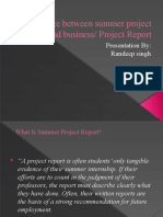 Difference between summer project and business report