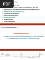 Waveform Coding Techniques: 1) Pulse Code Modulation or PCM