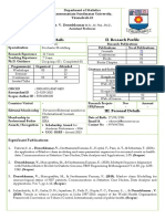 I. Academic Details II. Research Profile