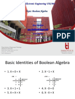 Course: Electronic Engineering UEC001: Topic: Boolean Algebra