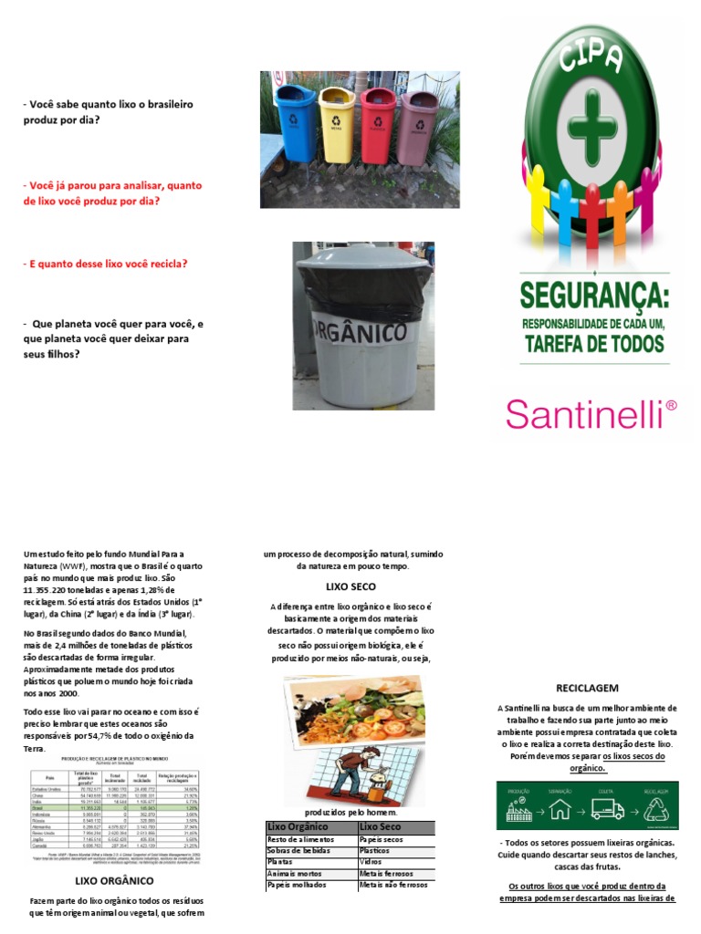 Folder Coleta Seletiva | PDF | Desperdício | Natureza