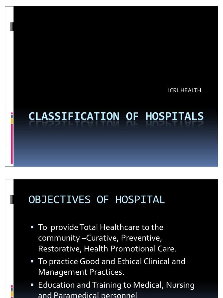 Classification of Hospitals