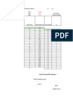 Pile capacity calculation sheet with 38 soil layers