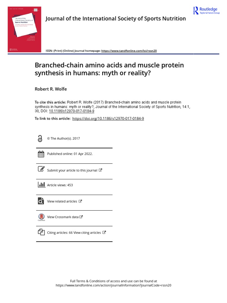 Branched Chain Amino Acids and Muscle Protein Synthesis in Humans Myth
