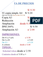 Lista de Precios