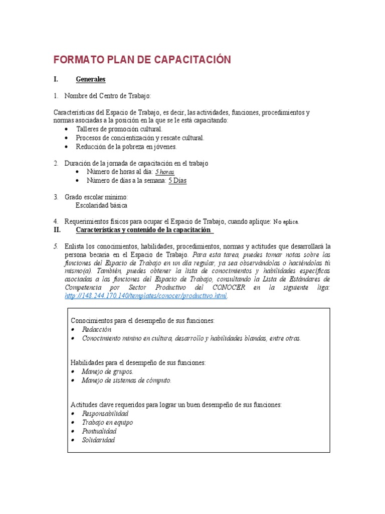 Plan de Capacitación Laboral Efectivo | PDF | Crecimiento personal y ...
