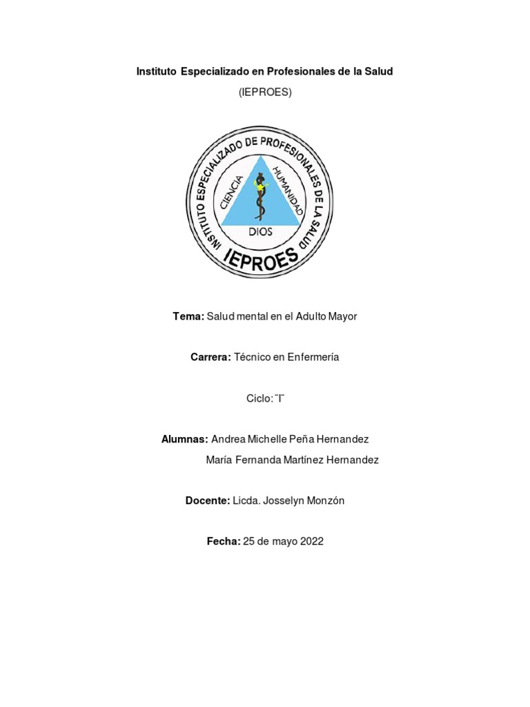 Salud Mental en Adultos Mayores. | PDF | Vejez | Depresión (estado de ...