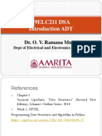 19ELC211 DSA Introduction ADT: Dr. O. V. Ramana Murthy