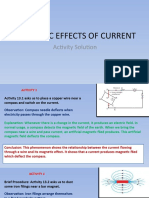 Magnetic Effects of Current: Activity Solution