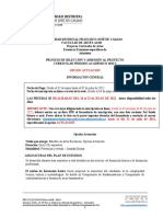 Instructivo de Admisiones Artes Escénicas Opción Actuación 2022-3