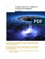 Um Buraco Negro Pode Ser A Colisão de Dois Buracos de Minhoca