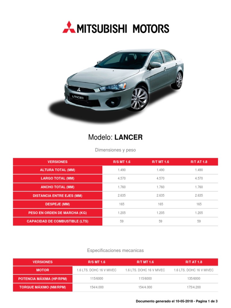 Modelo Lancer | PDF | Carros deportivos | Fabricantes de automóviles