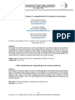 La Satisfaccion Del Cliente y La Competitividad de La Industria Restaurantera