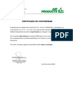 Certificado Argon Gaseoso Gases y Tecnologuia