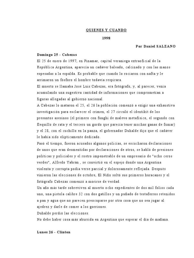 Queines y Cuando - Salzano 2008, PDF, Bob Dylan