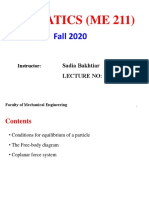 Statics (Me 211) : Fall 2020
