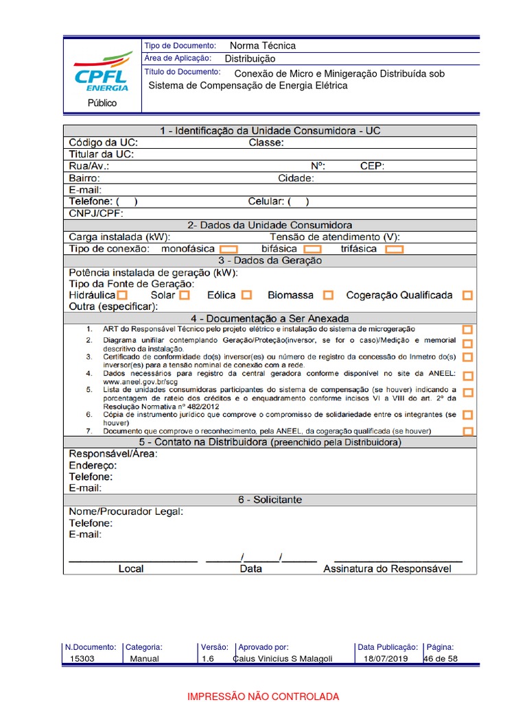 Conexão de Microgeração 15303 | PDF