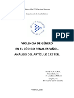 Violencia de Género en El Código Penal Español - Análisis Del Artículo 172 Ter. - Tesis - Lara Esteve Mallent