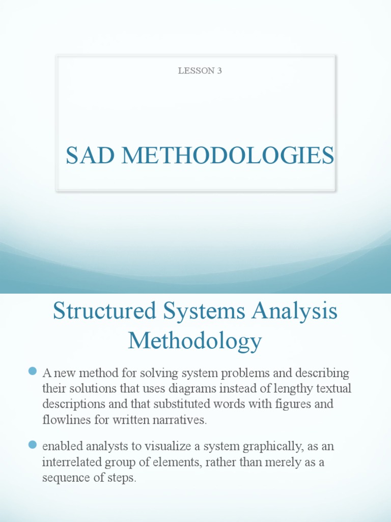 Structured Systems Analysis Methods | PDF | Software Development ...