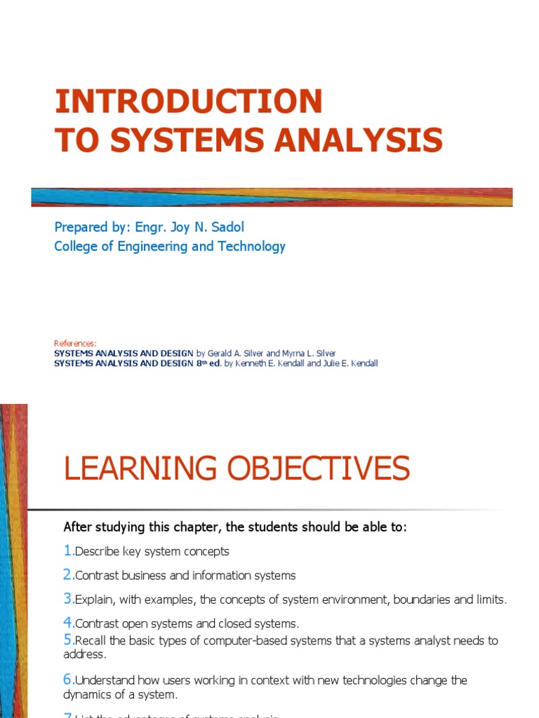 Introduction to Systems Analysis Concepts | PDF | System | Information ...