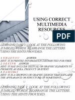USING CORRECT MULTIMEDIA RESOURCES New