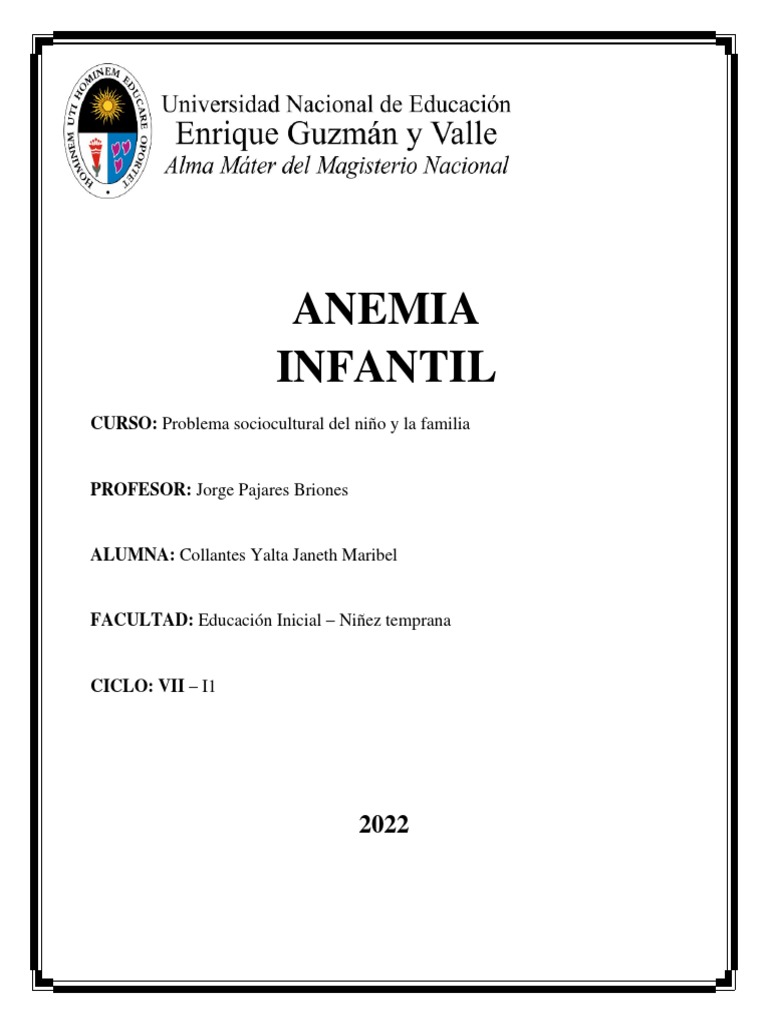 Prevención de la Anemia Infantil | PDF | Anemia | Alimentos
