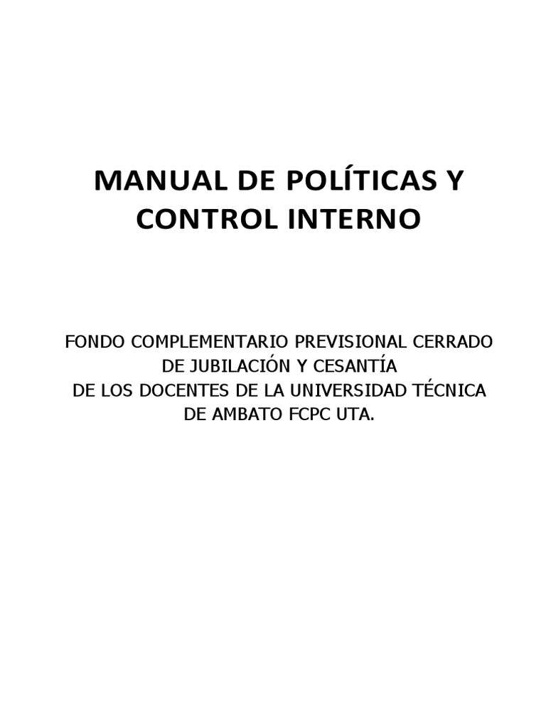 Manual de Control Interno para Fondos Docentes | PDF | Contabilidad ...