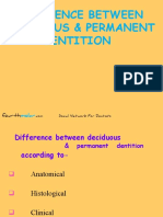 Difference Between Deciduous & Permanent Dentition
