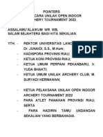 Pointers Kejuaraan Open Indoor Turnament Panahan Atau Archery