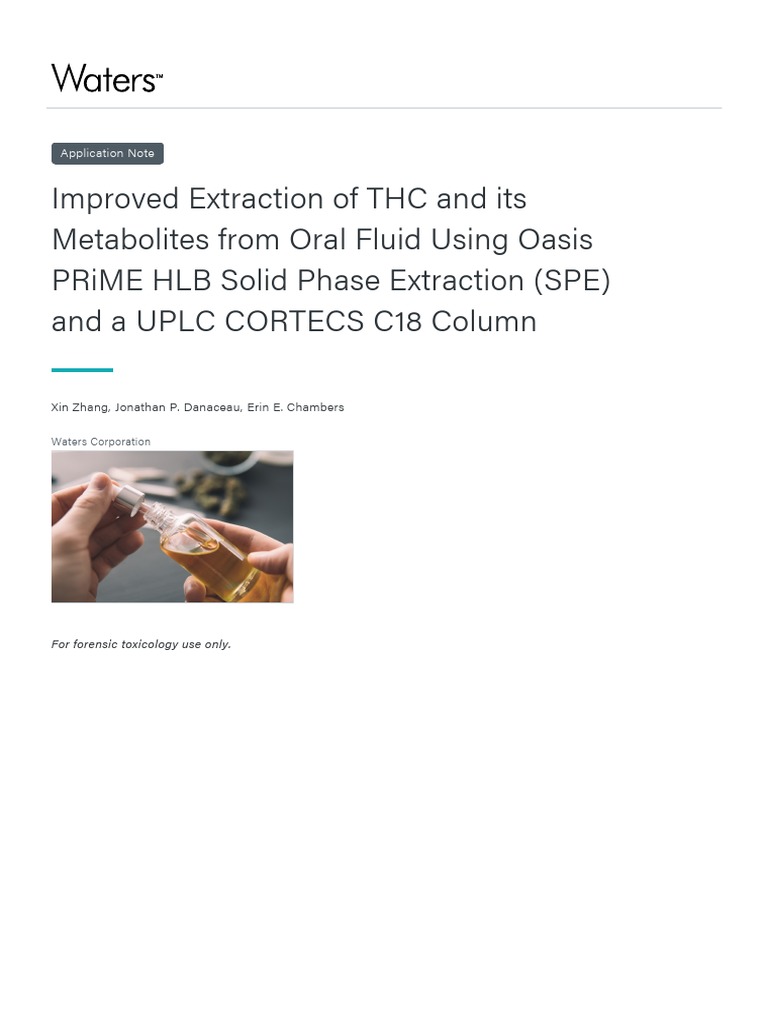 Improved Extraction of THC and Its Metabolites From Oral Fluid Using